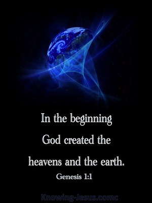 Genesis 1:1 In The Beginning God Created (blue)