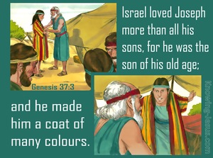 Genesis 37:3 He Made Him A  Coat Of Many Colours (green)