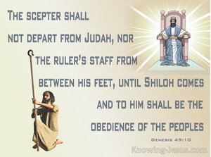 Genesis 49:10 The Scepter Shall Not Depart From Judah (gray)