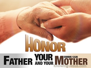 Exodus 12:20 Honour Your Father And Your Mother (white)
