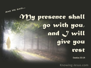 Exodus 33:14 My Presence Shall Go With You (beige)