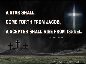 Numbers 24:17 A Star Will Rise from Jacob And A Scepter From Israel (white)