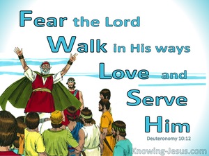 Deuteronomy 10:12 Fear God, Walk In His Ways Love and Serve Him (aqua)
