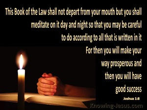Joshua 1:8 Meditate On God's Word Day And Night (black)