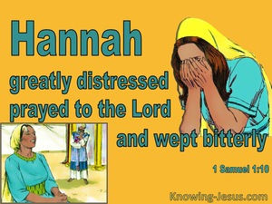 1 Samuel 1:10 Greatly Distressed Hannah Prayed To The Lord (yellow)
