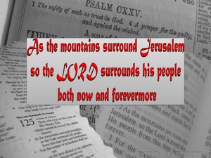 Psalm 125:2 The Lord Surrounds His People (red)