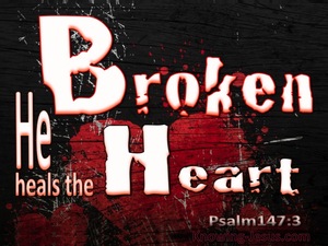 Psalm 147:3 He Heals The Broken Heart (black)