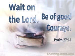 Psalm 27:14 Wait On The Lord Be Of Good Courage (blue)