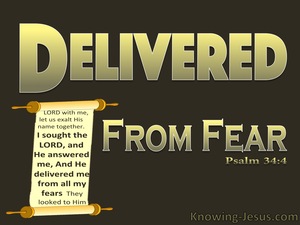 Psalm 34:4 He Delivered Me From My Fears (gold)
