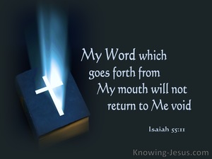 Isaiah 55:11 My Word Will Not Return To Me Empty (blue)