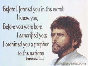 Jeremiah 1:5 Before You Were Born I Sanctified You and Ordained You As A Prophet (brown)