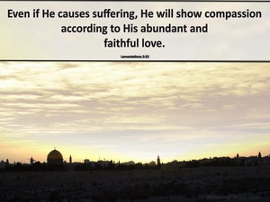 Lamentations 3:32 God Will Show Compassion (cream)