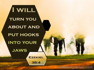 Ezekiel 38:4 I Will Turn You About And Put Hooks Into Your Jaws (black)