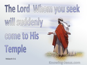 Malachi 3:1 The Lord Will Suddenly Come To His Temple (blue)