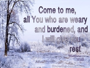Matthew 11:28 Come To Me And I Will Give You Rest (gray)