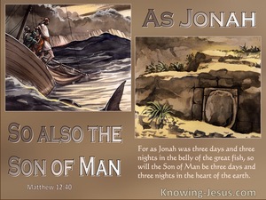 Matthew 12:40 As Jonah Was Three Days And Nights In The Belly Of The Whale (brown)
