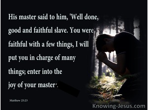 Matthew 25:23 Well Done Good And Faithful Slave (navy)