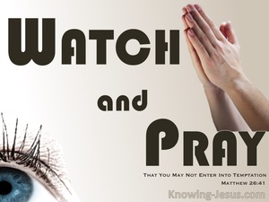 Matthew 26:41 Watch And Pray So You Do Not Enter Into Temptation (cream)