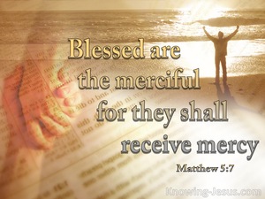 Matthew 5:7 Blessed Are The Merciful (beige)