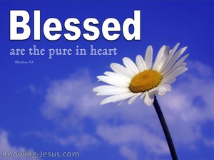 Matthew 5:8 Blessed Are The Pure In Heart (white)