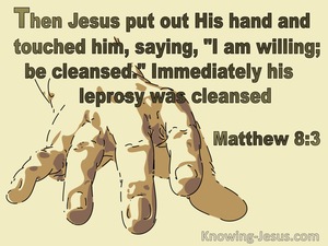 Matthew 8:3 Jesus Put Out His Hand (sage)