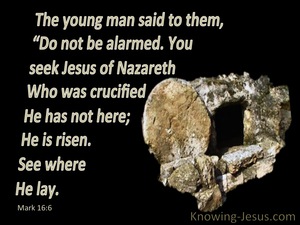 Mark 16:6 He Is Not Here He Is Risen (black)