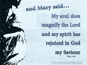 Luke 1:46 My Soul Magnifies The Lord (blue)