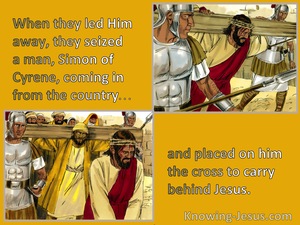 Luke 23:26 They Placed The Cross On Simon Of Cyrene (yellow)