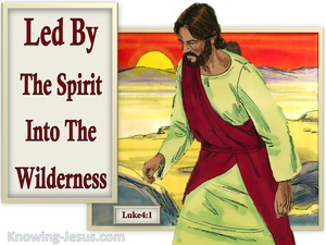 Luke 4:1 Jesus Full Of The Holy Spirit Led In The Wilderness (beige)