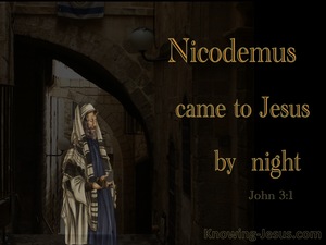 John 3:2 Nicodemus Came To Jesus By Night (orange)