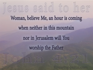 John 4:21 An Hour Is Coming (pink)