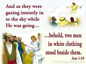 Acts 1:10 Behold Two Men In White  (maroon)