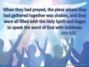 Acts 4:31 They Were All Filled With The Holy Spirit (blue)