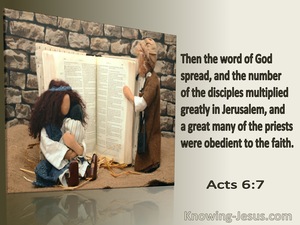 Acts 6:7 The Word Of God Spread And The Number Of Disciples Multiplied (brown) 