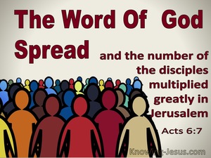 Acts 6:7 The Word Of God Spread And The Number Of Disciples Multiplied (red) 