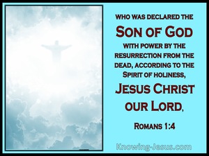 Romans 1:4 Jesus Christ Declared Son Of God (aqua)