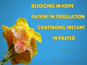 Romans 12:12 Rejoice in Hope (blue)