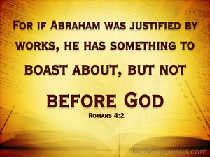 Romans 4:2 Something To Boast About But Not Before God (yellow)