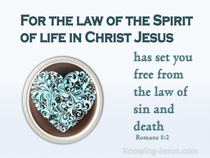 Romans 8:2 The Law Of Of The Spirit Of Life In Christ Jesus (aqua)