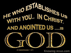 2 Corinthians 1:21 Established in Christ By God (black)