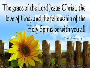 2 Corinthians 13:14 Grace Love And Fellowship (blue)