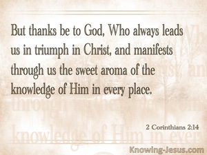 2 Corinthians 2:14 Thanks To God (beige)