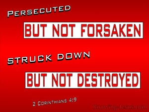2 Corinthians 4:9 Persecuted But Not Destroyed (red)