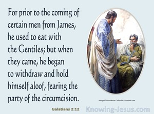 Galatians 2:12 Peter Began To Withdraw Fearing The Circumcision (blue)