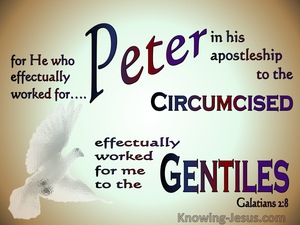 Galatians 2:8 Peter's APostleship To The Circumcised Paul's To the Gentiles (beige)