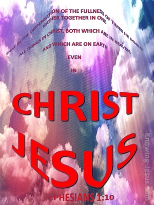Ephesians 1:10 All Gathered In Christ Jesus (red)