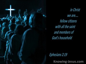 Ephesians 2:19 Saints And Members Of God's Household (blue)