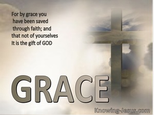 Ephesians 2:8 Saved by Grace (beige)