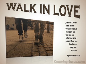 Ephesians 5:25 Walk In Love, Just As Christ (brown) 