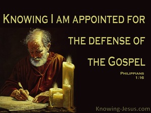 Philippians 1:16 Appointed For The Defence Of The Gospel (black)
